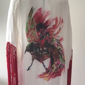 Lisa Maree fringe kimono kaftan pheonix vortex rave burning man gypsy cover up